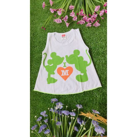  Set 5 Áo Sát Nách HUGO Bé Gái - Cotton trắng In Hình ( từ 6kg - đến dưới 30kg) 