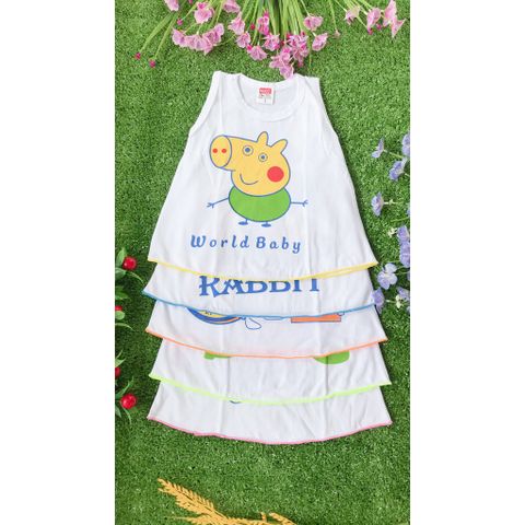  Set 5 Áo Sát Nách HUGO Bé Gái - Cotton trắng In Hình ( từ 6kg - đến dưới 30kg) 