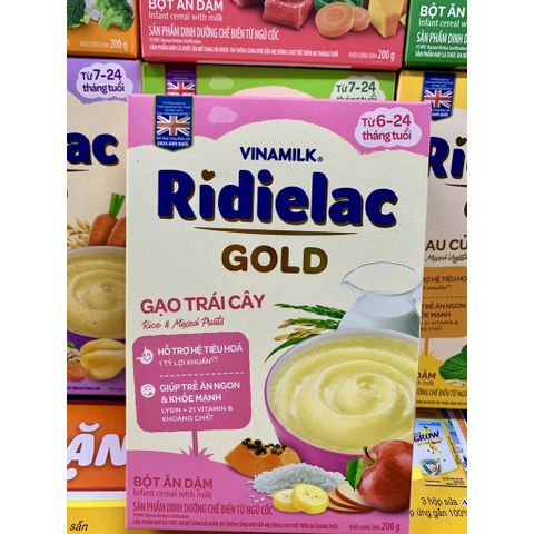  Bột ăn dặm Ridielac Đủ Vị Mặn/Ngọt -  Hộp giấy 200g 