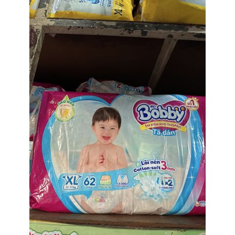  TÃ DÁN BOBBY SIÊU THOÁNG SIZE XL 62 MIẾNG (12-17kg) 