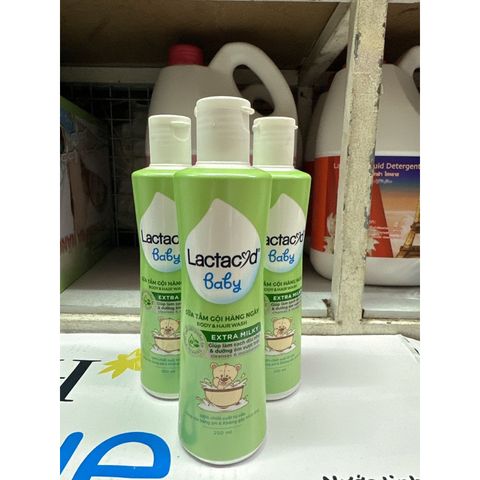  Sữa Tắm Gội Trẻ Em Lactacyd Milky chai 250 ml- Ngăn ngừa rôm xảy 