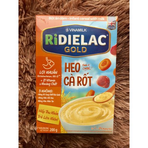  Bột Ăn Dặm Ridielac Gold Vị Heo Cà Rốt 200g 