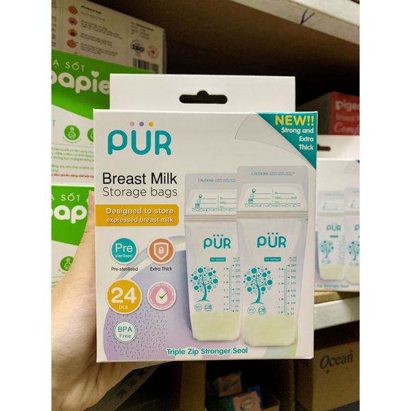  [Hàng CHÍNH HÃNG CÔNG TY] Túi trữ sữa Pur hộp 24 túi 