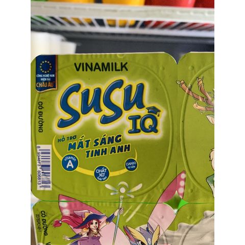  [HỎA TỐC] Lốc 4 Hộp Sữa Chua SuSu IQ Cho Bé Màu Xanh Vani 