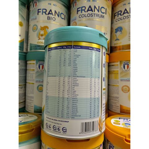  [MẪU MỚI] Sữa Bột FRANCI BIO 1+ 800g 
