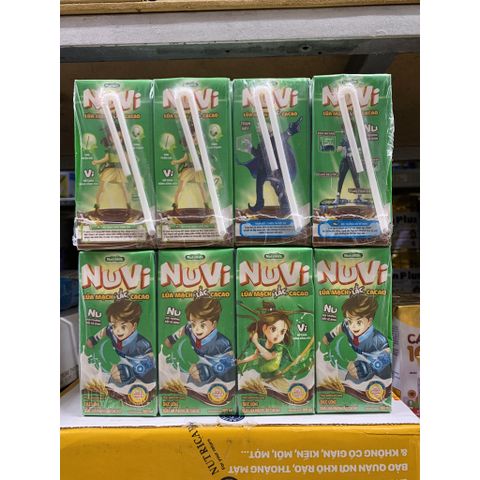  Lốc 4 Hộp Sữa lúa mạch thạch cacao NutiFood Nuvi 180ml 