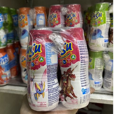  Lốc 6 Chai Sữa Chua Uống SuSu Vị Dâu 80ml 