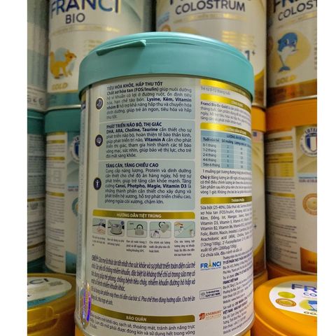  [MẪU MỚI - HỖ TRỢ TIÊU HOÁ TỐT]  Sữa Bột FRANCI BIO 0+  Hộp 800g 