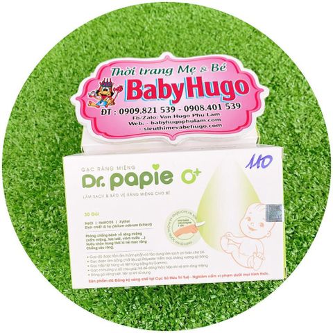  Hộp 30 miếng Gạc rơ lưỡi cho bé Dr. papie 