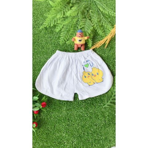  Set 5 Quần Đùi Thể Thao Trắng In Hoạ Tiết Cho Bé (Từ sơ sinh đến 50kg)- Quần cotton trắng 