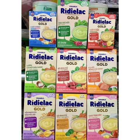  Bột ăn dặm Ridielac Đủ Vị Mặn/Ngọt -  Hộp giấy 200g 