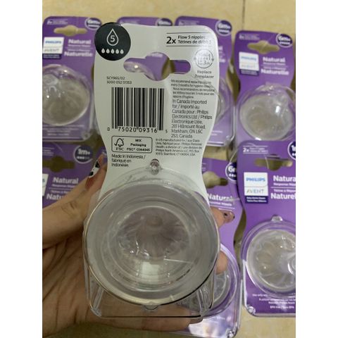  [MẪU MỚI] Cặp Núm Ti Bình Sữa Philips Avent Natural Cổ Rộng 