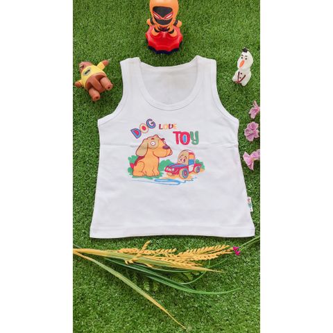  Set 5 ÁO BA LỖ FANY TRẮNG BÉ TRAI IN HÌNH (Từ 3kg đến 35kg) 