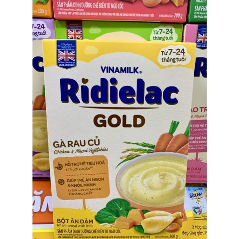  Bột ăn dặm Vinamilk Ridielac Gold Đủ Vị Cho Bé - Hộp giấy 200g 