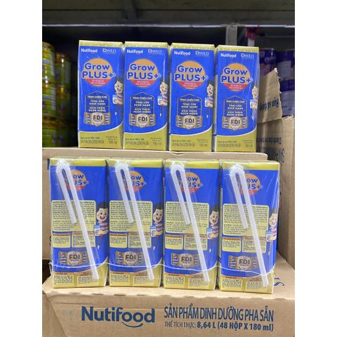  Lốc 4 hộp sữa uống dinh dưỡng pha sẵn NutiFood Grow Plus+ vani 110ml/180ml (tăng cân khoẻ mạnh) 