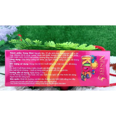  Lốc yến cho bé Nunest Kid vị Vani (6 lọ x 70ml) 