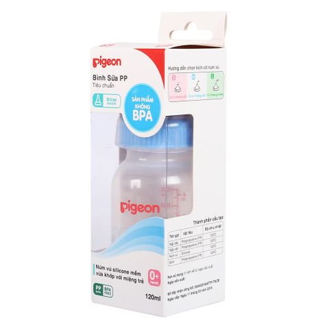  Bình sữa Pigeon nhựa pp tiêu chuẩn 120ml/240ml 