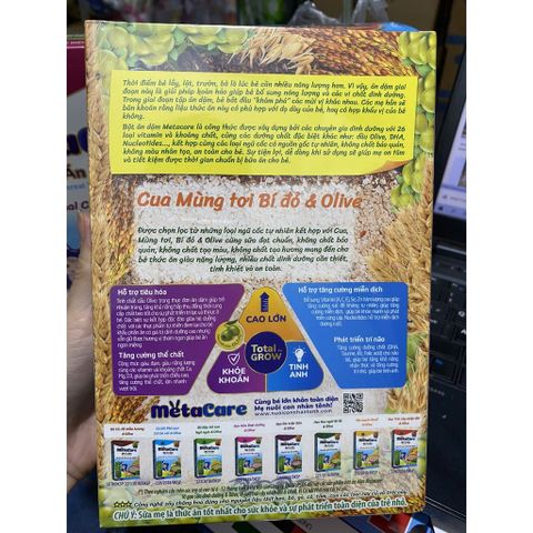  Bột Ăn Dặm Metacare Cua Mùng Tơi Bí Đỏ 