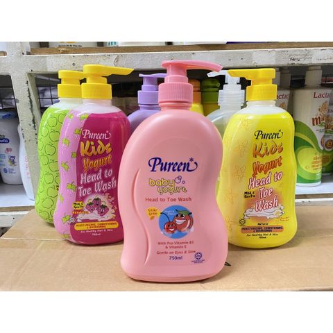  SỮA TẮM GỘI CHO TRẺ EM PUREEN ĐỦ MÙI 750ml 