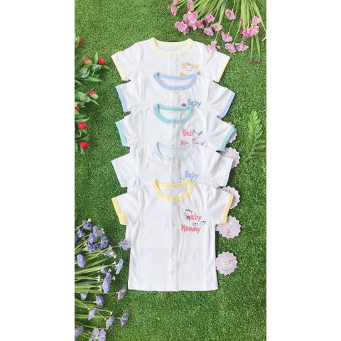 Set 5 Áo Tay Ngắn Sơ Sinh Cài Giữa  BABY MOMMY (Size sơ sinh đến 23KG) 