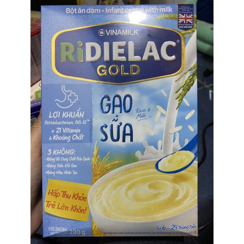  BỘT ĂN DẶM RIDIELAC GOLD GẠO SỮA DINH DƯỠNG - HG200G 