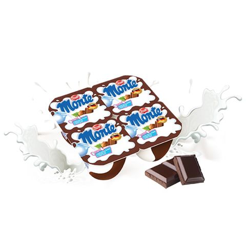  [HỎA TỐC] Váng sữa Monte - Hương Socola 55g Lốc 4 Hộp Bé trên 6 tháng 