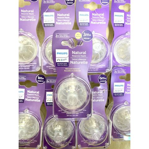  [MẪU MỚI] Cặp Núm Ti Bình Sữa Philips Avent Natural Cổ Rộng 