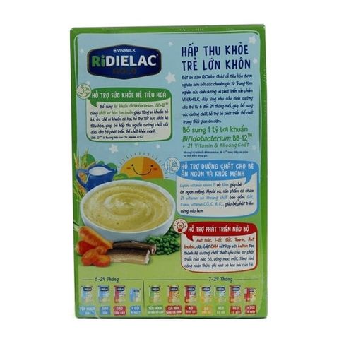  Bột Ăn Dặm Vinamilk Ridielac Gold Lươn Cà Rốt Đậu Xanh Hộp 200g 