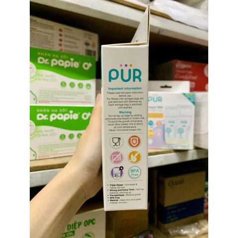  [Hàng CHÍNH HÃNG CÔNG TY] Túi trữ sữa Pur hộp 24 túi 