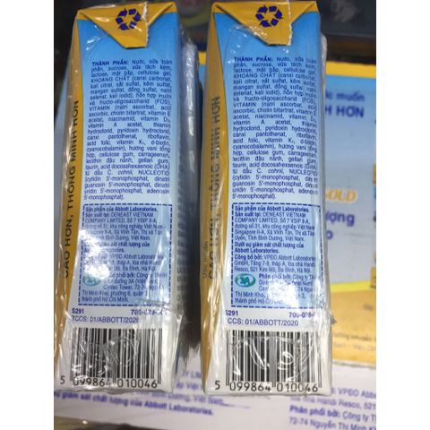  Lốc 4 hộp sữa abbott grow gold 180ml 