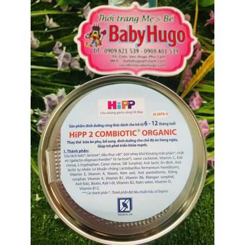  SỮA HIPP SỐ 2 COMBIOTIC ORGANIC 800G 