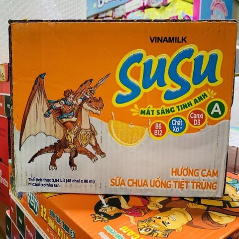  Lốc 6 chai sữa chua uống cam SuSu 80ml 