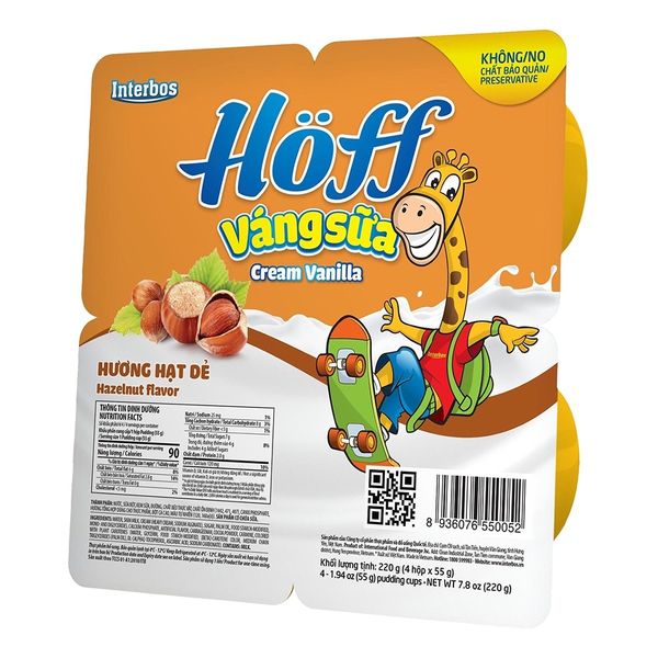  [HỎA TỐC] Lốc 4 hộp Váng sữa hạt dẻ Hoff 