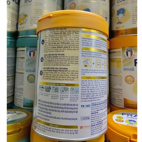  [MẪU MỚI - TĂNG CƯỜNG MIỄN DỊCH] Sữa Bột FRANCI COLUSTRUM 1+ Hộp 800g 