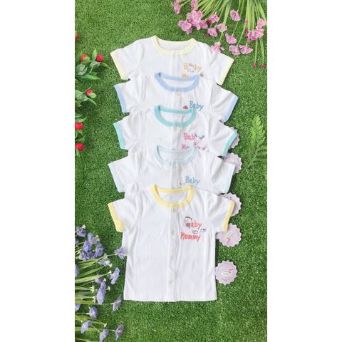  Set 5 Áo Tay Ngắn Sơ Sinh Cài Giữa  BABY MOMMY (Size sơ sinh đến 23KG) 