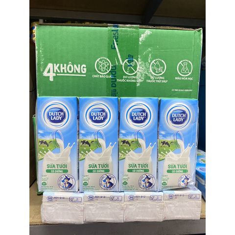  Lốc 4 hộp sữa tươi tiệt trùng có đường Dutch Lady 180ml 