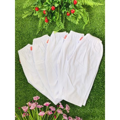  Set 5 Quần Dài HUGO Trắng Cho Bé (Từ sơ sinh đến 60 kg )-quần cotton trắng 