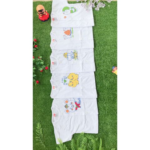  Set 5 Áo Sơ sinh tay ngắn HUGO cài giữa màu trắng (Từ Sơ sinh đến 20 kg) 