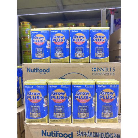  Lốc 4 hộp sữa uống dinh dưỡng pha sẵn NutiFood Grow Plus+ vani 110ml/180ml (tăng cân khoẻ mạnh) 