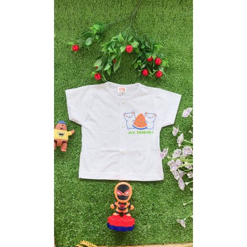  Set 5 Áo Sơ sinh tay ngắn HUGO cài giữa màu trắng (Từ Sơ sinh đến 20 kg) 