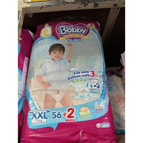  TÃ DÁN BOBBY SIÊU THOÁNG SIZE XXL 56 MIẾNG (trên 16kg) 