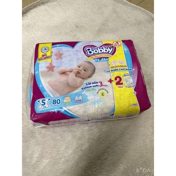  [ Tặng 2 Miếng ]TÃ DÁN BOBBY SIÊU THOÁNG SIZE S 80 (4-8kg) 