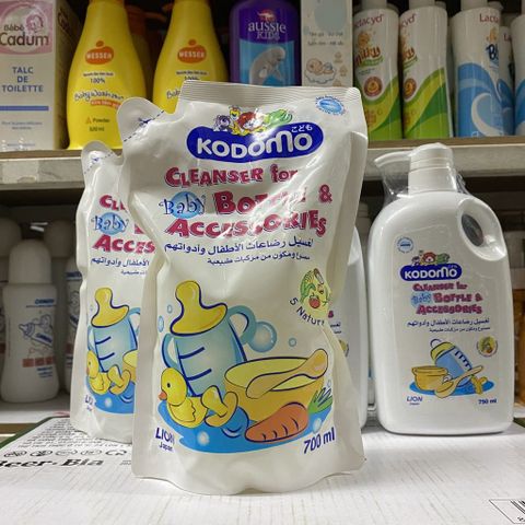  Nước rửa bình sữa Kodomo Thái Lan Chai 750ml- Bịch 700ml 