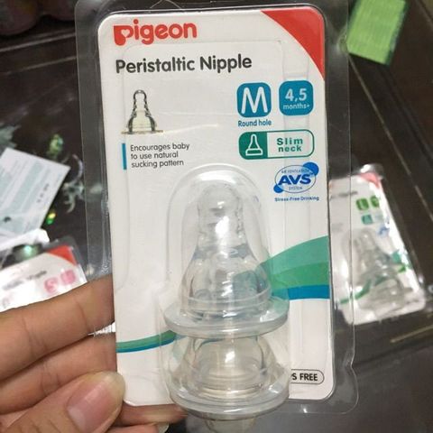  Vỉ 2 Núm vú Pigeon cổ hẹp size S, M, L, Y (Indonesia) 