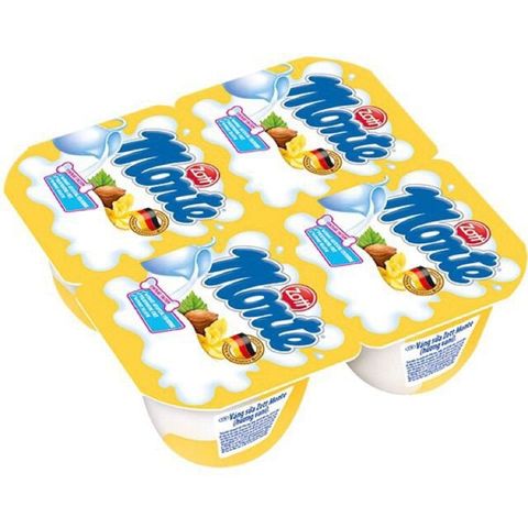  [HỎA TỐC] Váng sữa Monte hương vani - 55g x 4 hộp Bé trên 6 tháng 