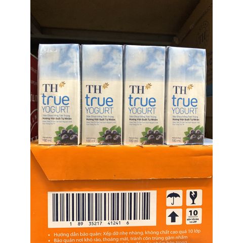  Lốc 4 hộp sữa chua uống hương việt quất TH True Yogurt 180ml 