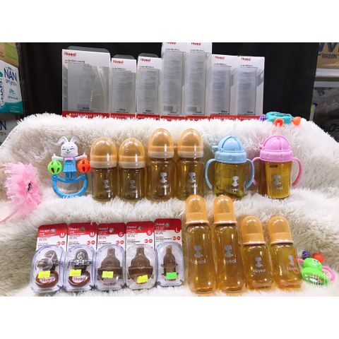  Bình Sữa i.byeol Cổ Hẹp 150ml/250ml Nhựa Kháng Khuần 99% 