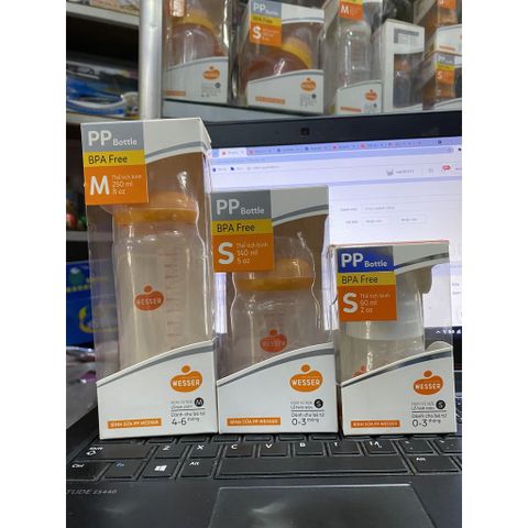  BÌNH SỮA WESSER CỔ HẸP 60ML/140ML/250ML 