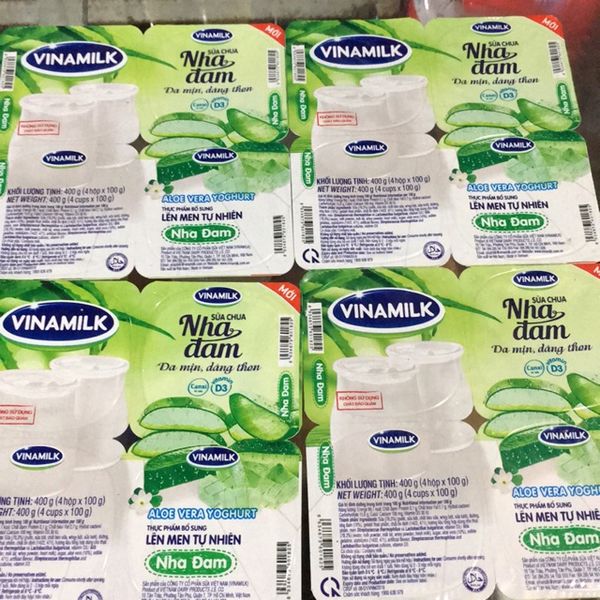  [HỎA TỐC] Sữa Chua Vinamilk Nha Đam Vỉ 4 hộp 