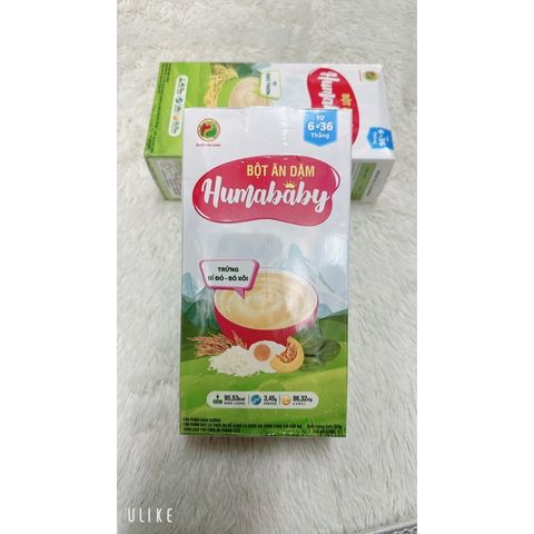  Bột ăn dặm Humababy đủ vị mặn cho bé từ 6-36 tháng 1hộp/10gói x25g 